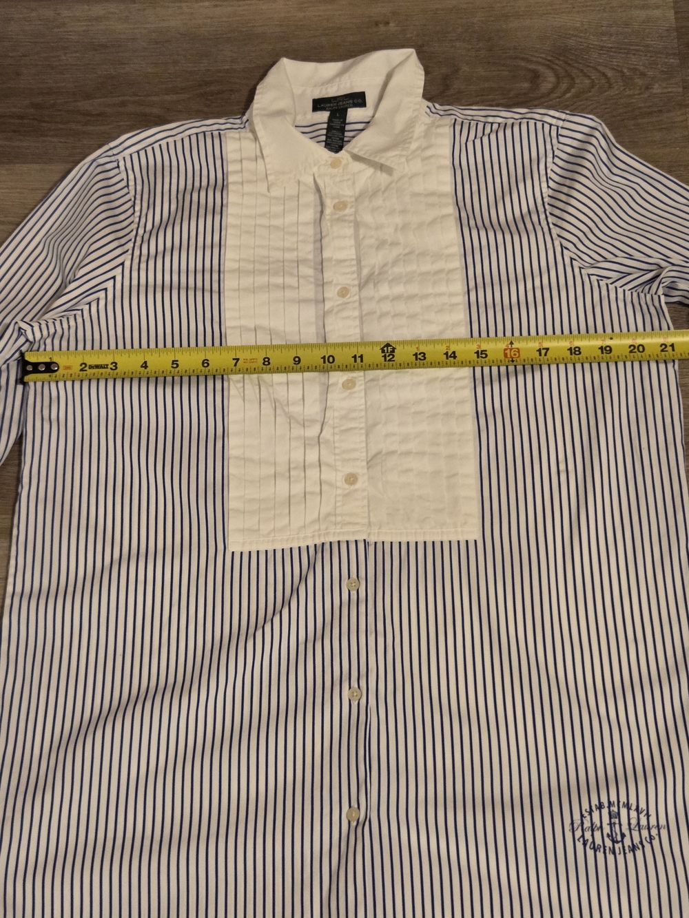 Ralph Lauren Blue & White Striped Asymmetrical Shirt Dress - Picture 5 of 6